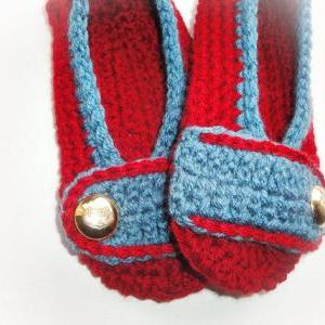 Buy Red/blue Crochet Slippers / Several Colors