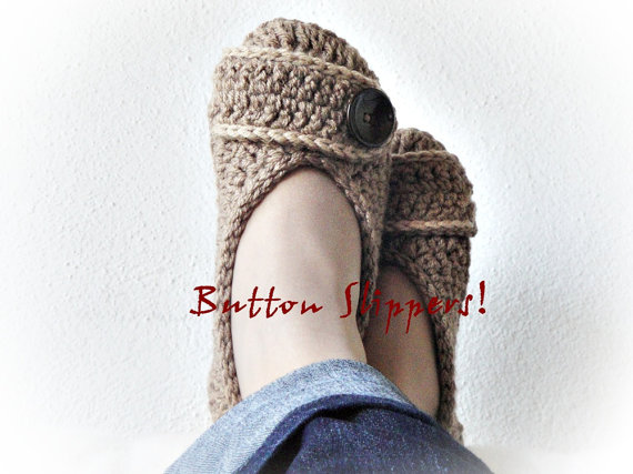 Buy Button Crochet Slippers